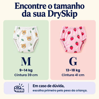DrySkip — guia de tamanhos M e G